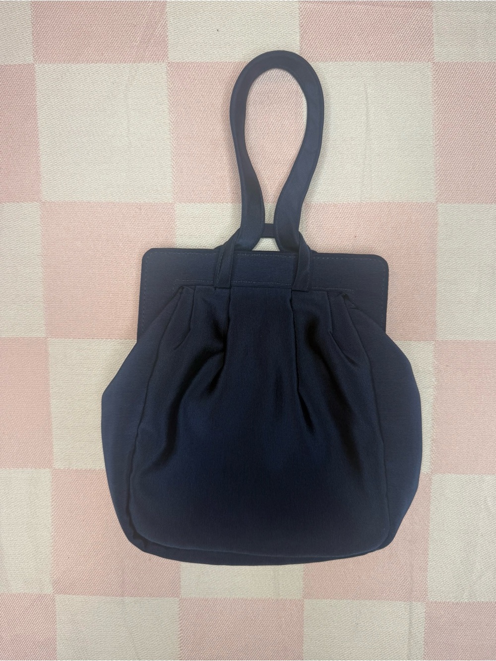 Nina Navy Pleated Wristlet Tote